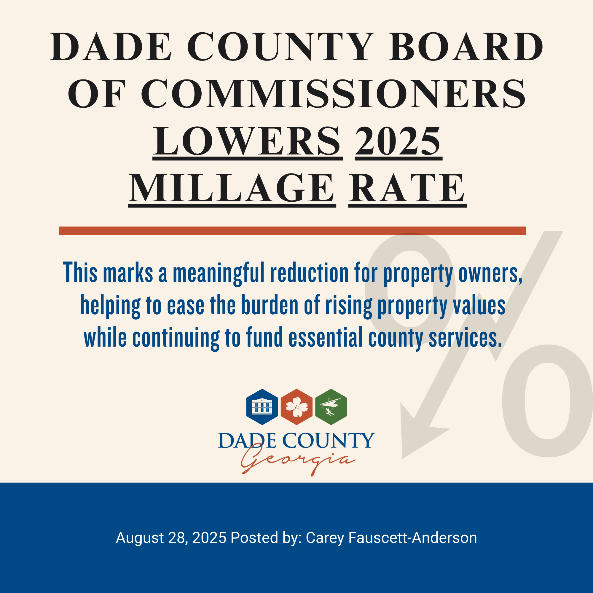 BOC Lowers Millage Rate Press Release