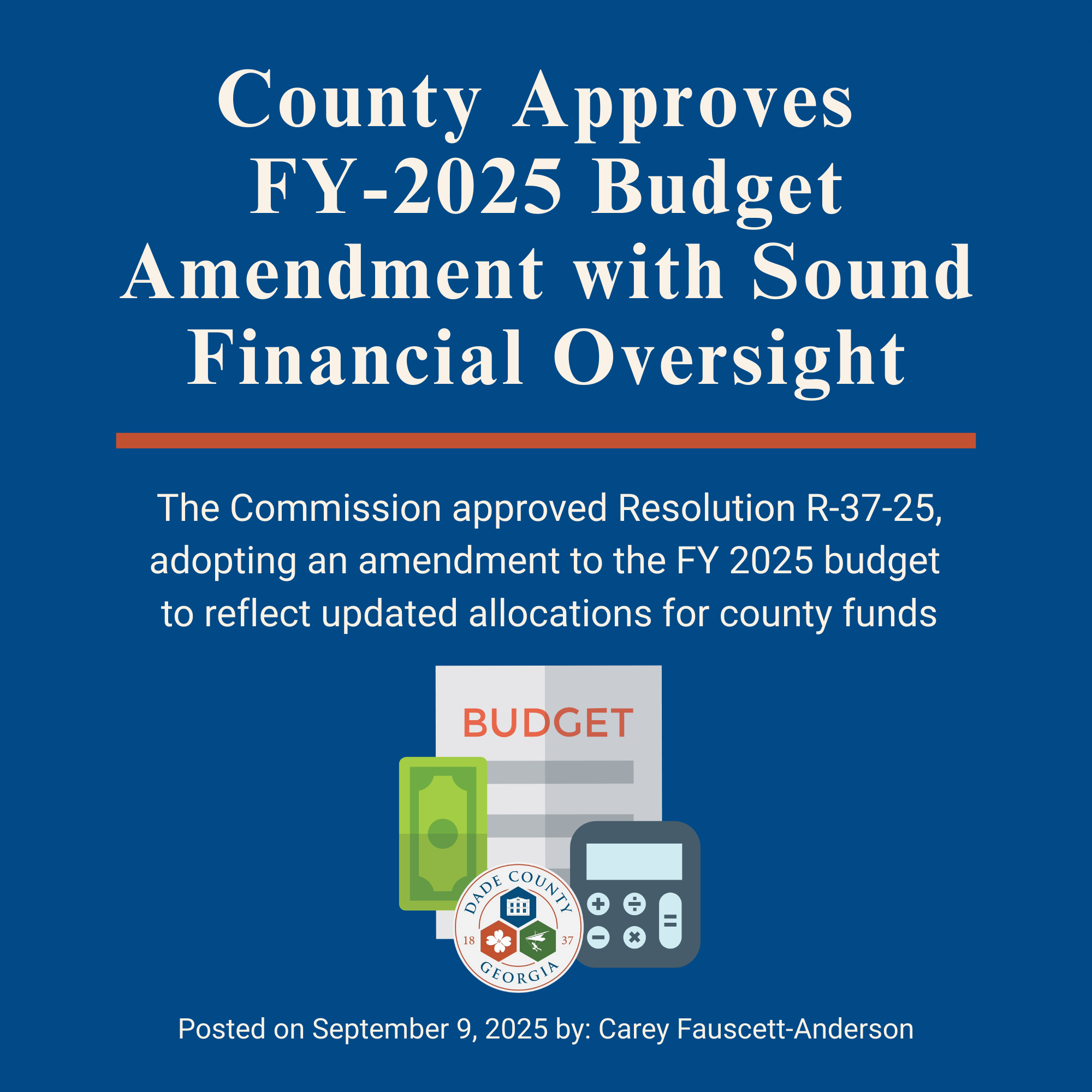 County approves FY-2025 budget amendment