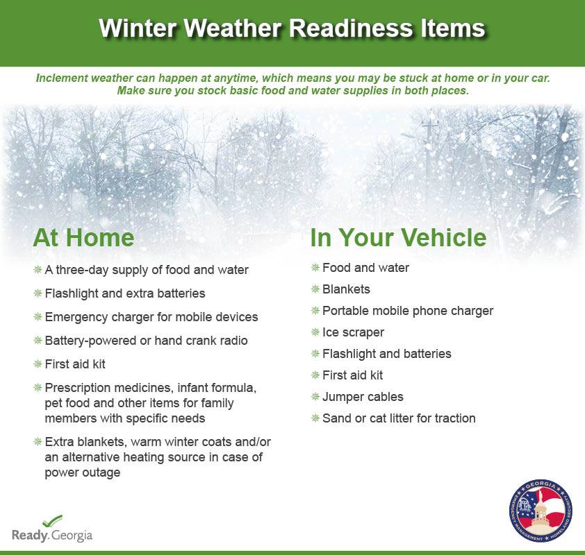 Winter Weather Readiness Items 2022
